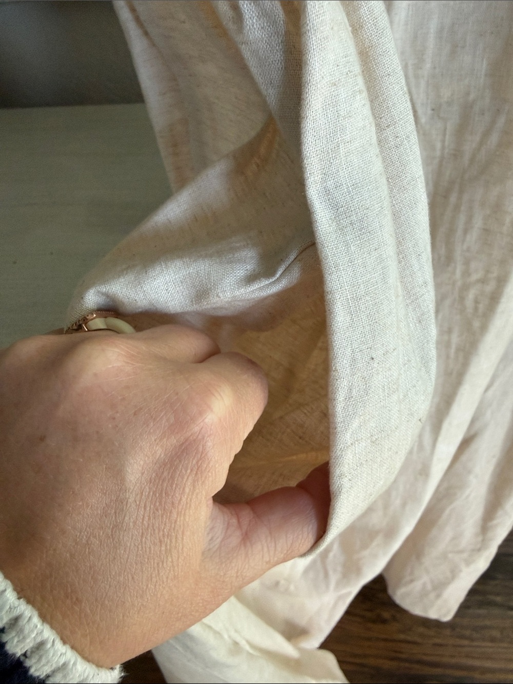 Light Cream Maxi Linen-Style Sundress Skirt - Picture 5 of 10